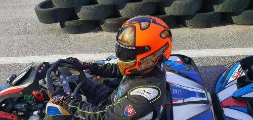 Orange Phosphorescent racing helmet design 00