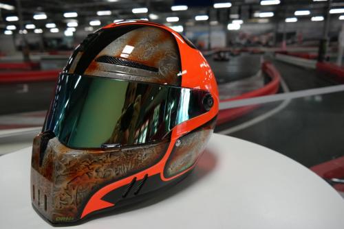 Orange Phosphorescent racing helmet design 01