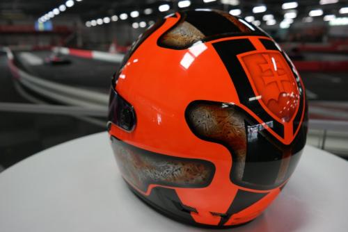 Orange Phosphorescent racing helmet design 04
