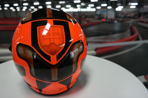 Orange Phosphorescent racing helmet design 05