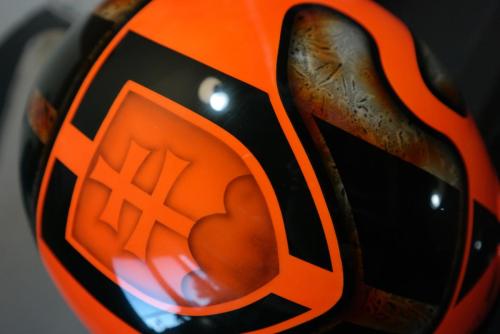 Orange Phosphorescent racing helmet design 09